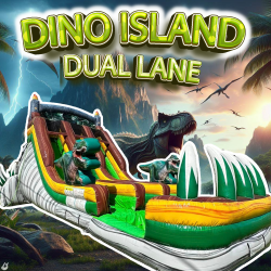 20' Dino island Double Lane (Deep XL Pool)